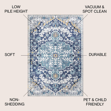 Anaise Ornate Boho Medallion Area Rug